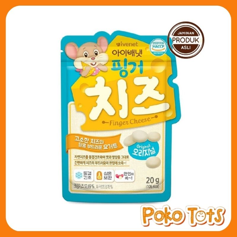 Ivenet Finger Cheese Original Cheese 20gr Cemilan Keju Krim Snack Bayi dan Anak Original Korea