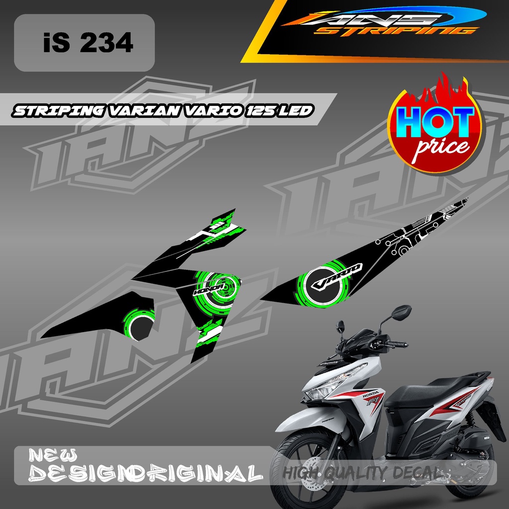 TERBARU STIKER STRIPING MOTOR HONDA VARIO 125 LED VARIASI DESAIN WARNA / STIKER DECAL HONDA VARIO 125 LED / DECAL KERETA HONDA VARIO 125 LED IS234