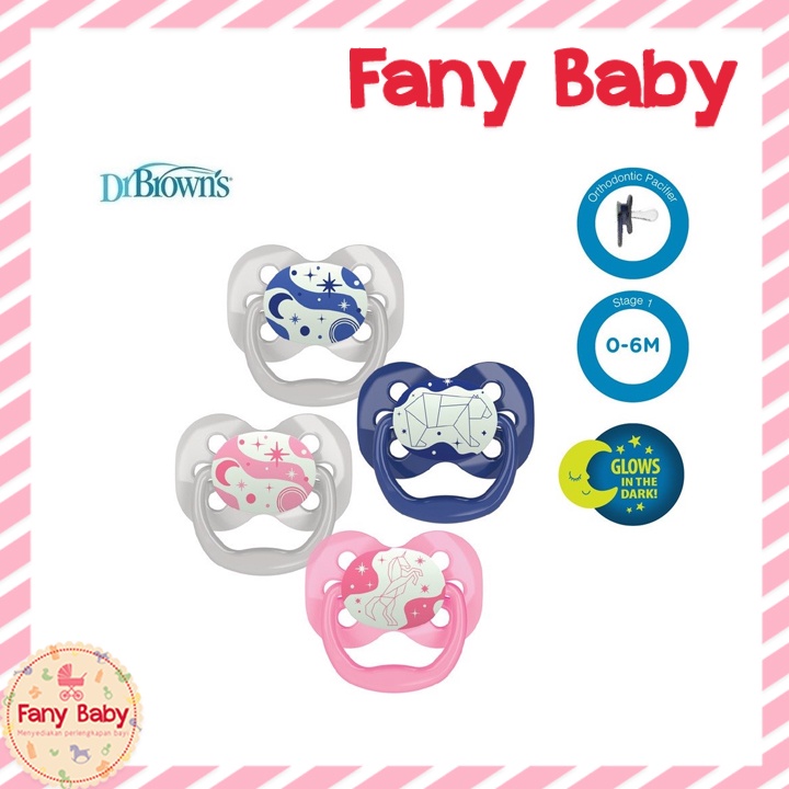 DR BROWN'S ADVANTAGE PACIFIER GLOW IN THE DARK [ 0-6M ]