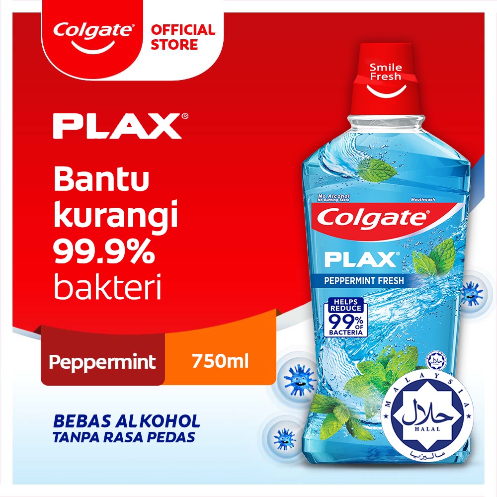 Foto Colgate Plax Mouthwash Peppermint 750ml - Obat Kumur
