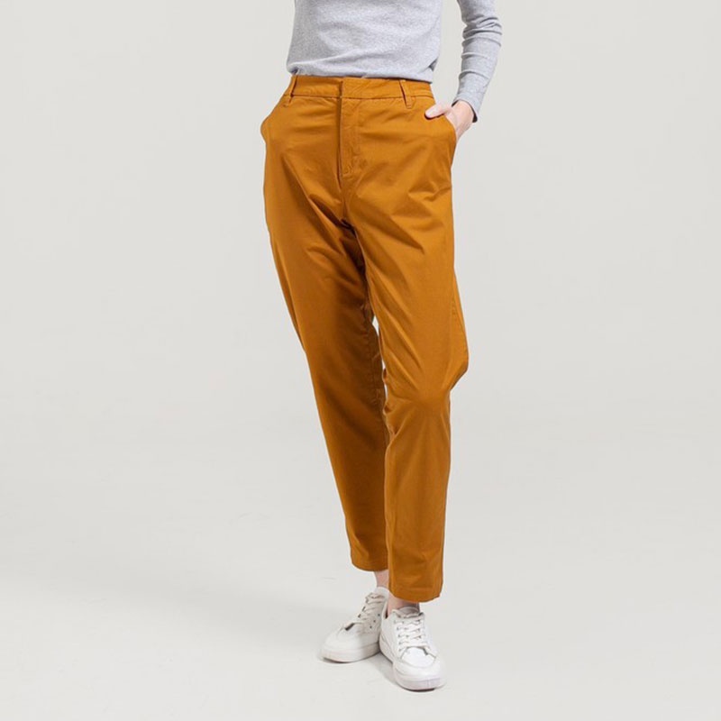 3Second Original Celana Basic Panjang Cotton Katun Spandex Long Pants Wanita Coklat Catchay Spice 12
