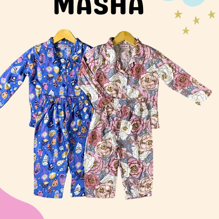 ❀ 1-4TH PIYAMA ANAK PEREMPUAN MASHA SETELAN ANAK PEREMPUAN ONE SET ANAK RAYON by BOBO KIDS ♨