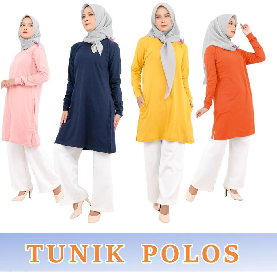 ™ KAOS TUNIK POLOS SAKU SAMPING BAHAN KATUN COMBED 30S ۝