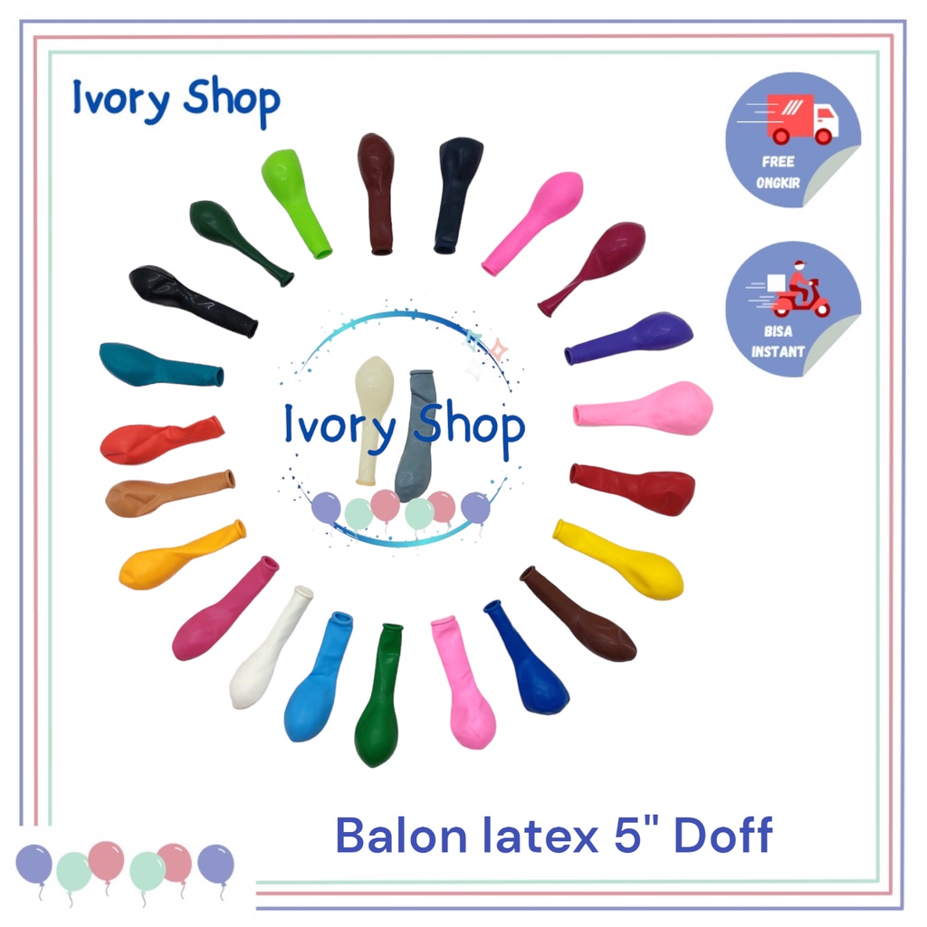 Balon Latex 5 inch Doff Balon Mini (isi balon pvc) 5" satuan
