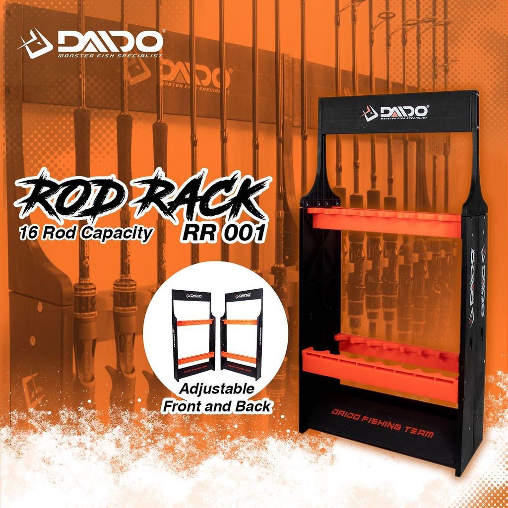 Rak Display Joran Pancing Daido Fishing Rod Rack 01 (Kapasitas 16pcs) Murah Kuat - Engkus Fishing