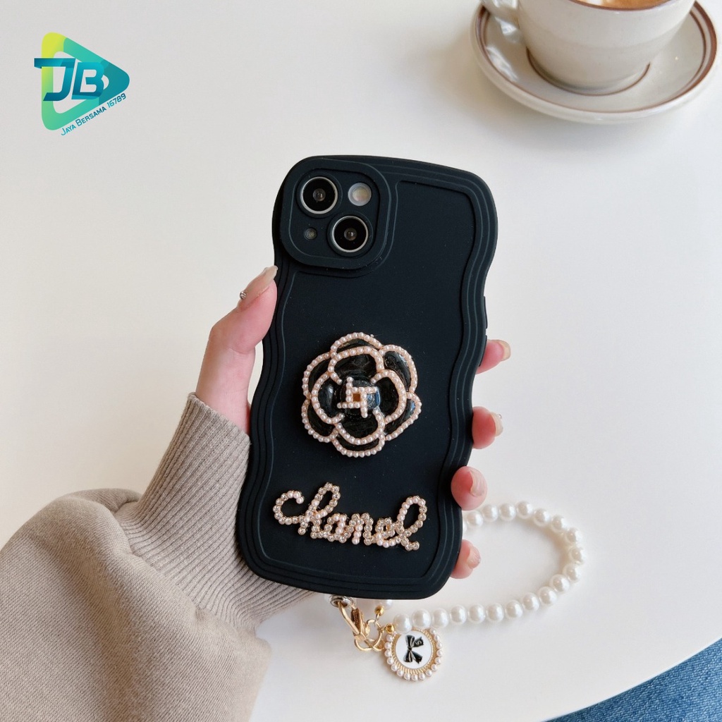 GC13 SOFTCASE WAVY FLOWER 3D LANYARD FOR REALME C2 5 5I 5S C3 8 PRO 8I 9 PRO PLUS 10 C11 C12 C25 C15 C17 7I C20 C21Y C25Y C30 C31 C33 C35 NARZO 50A 50I PRIME JB7062