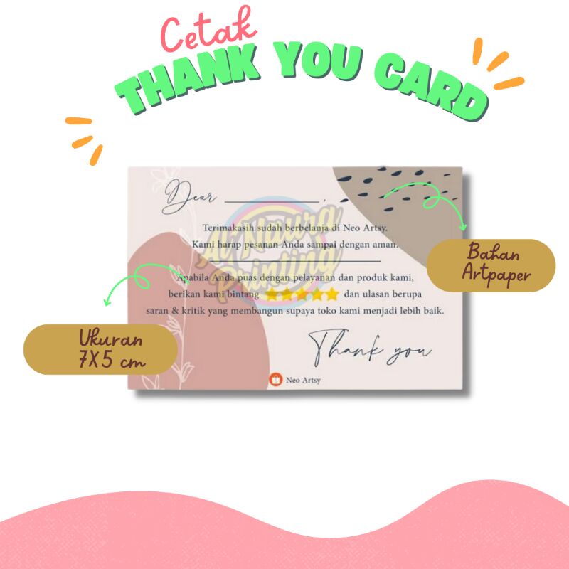 

Thank you card / Kartu terima kasih / Kertas terima kasih