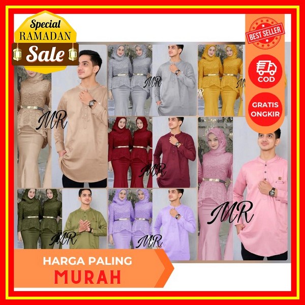 Wou Batik Premium - Couple Gamis Hafiza Barokat Premium Mix Payet Allsize Gamis Couple Kondangan Ter