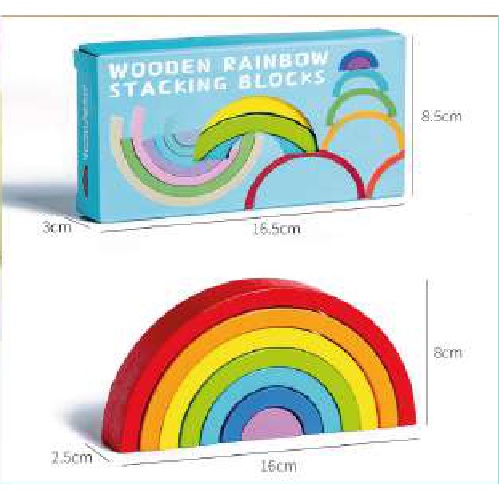 Mainan edukasi anak Beringin Toys Wooden Rainbow Block WD22 MG21