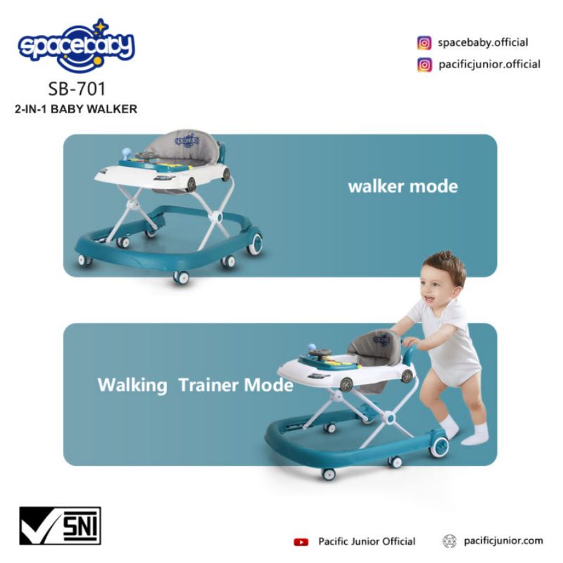 Baby Walker Spacebaby SB 701 2in1 kereta bayi belajar jalan Space Baby