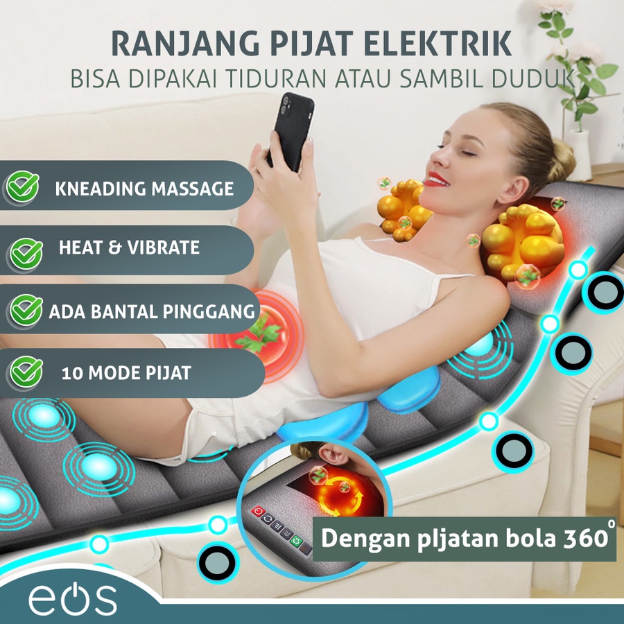 Matras pijat premium kursi pijat ranjang terapi lipat therapy massager cushion portable