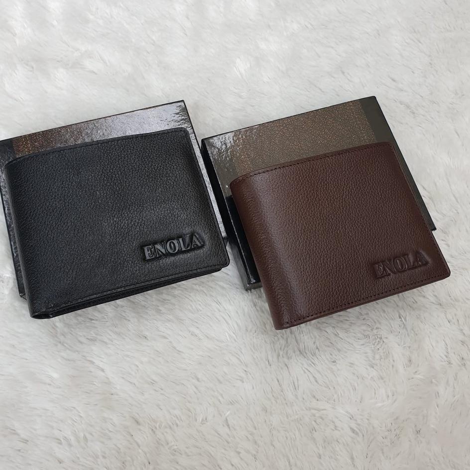 BDR.14Fe23ᴮ ‑ ENOLA Dompet Pria Kulit Asli Dompet Lipat Cowok Laki Kulit Sapi Asli + Box Original 34