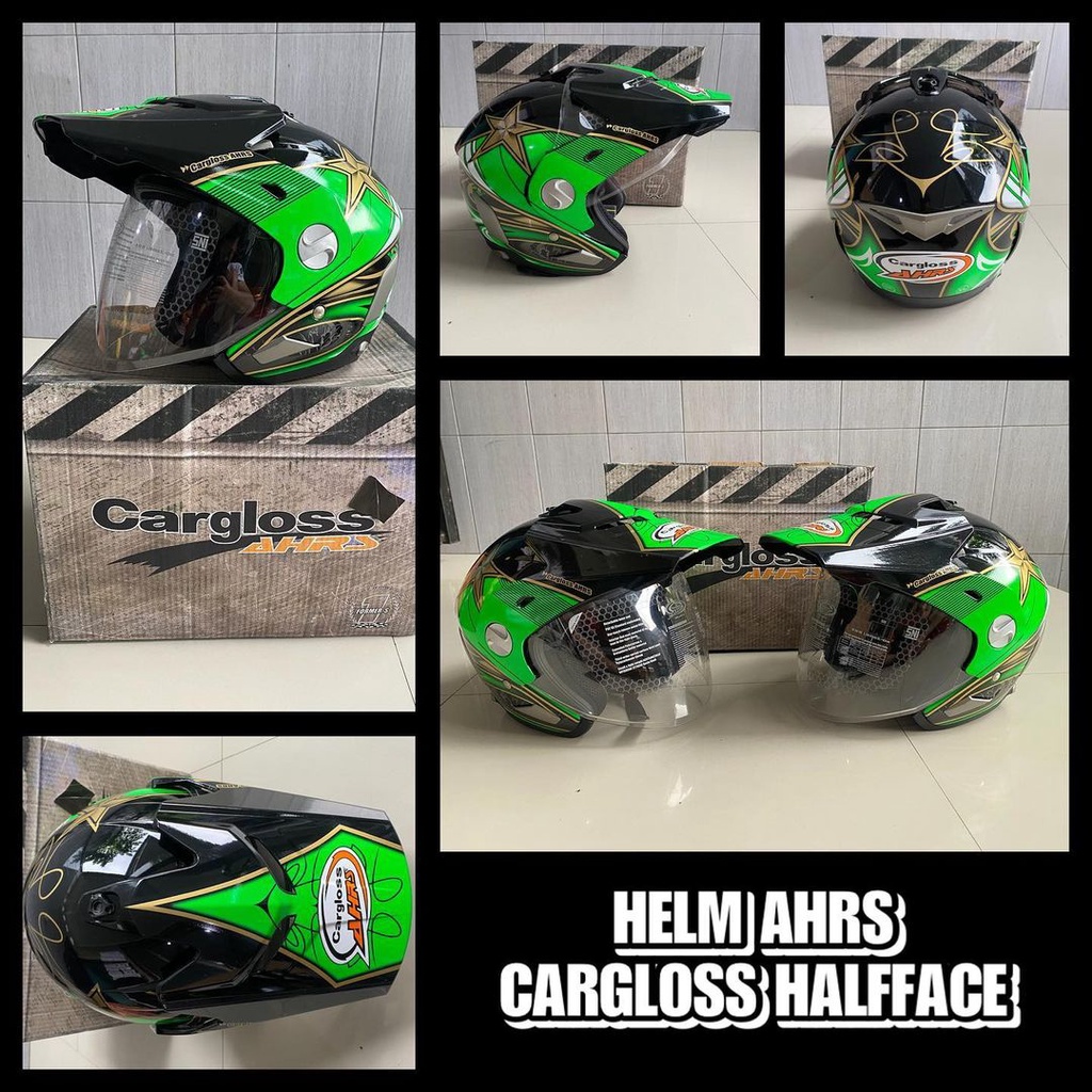 HELM HALF FACE AHRS CARGLOSS SEMI CROSS HELMET TRAIL