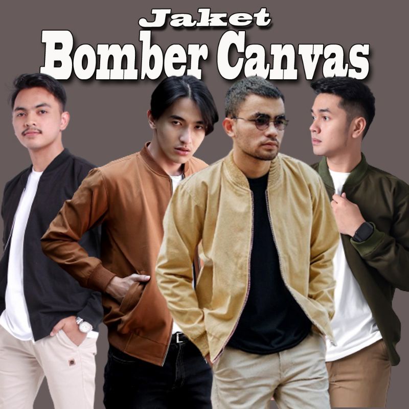 jaket canvas bomber pria premium jaket bomber unisex