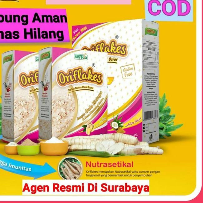 

♘ Oriflakes Sereal Umbi Garut Solusi Asam Lambung Maag Gastro Gerd 350 Gram, Oriflakes Asli ♧