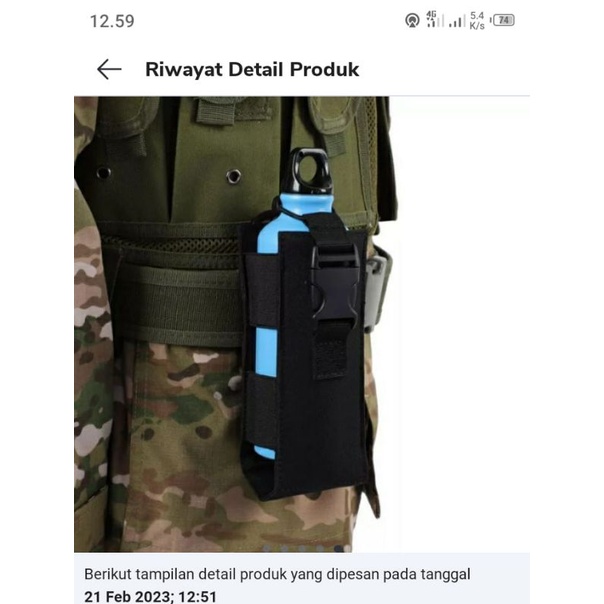 pouch botol minum tactical / tempat botol air minum tactical / pouch baret tactica