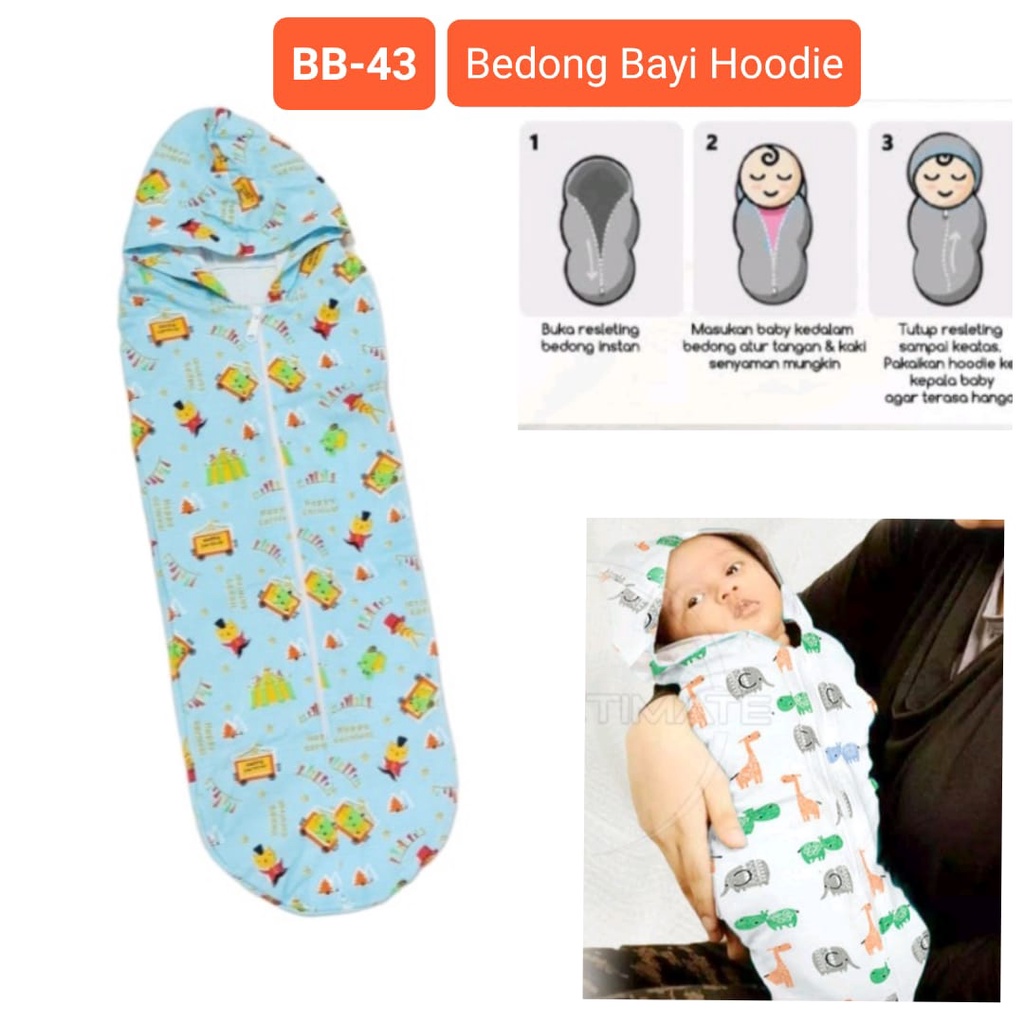 Bedong bayi instan hoodie BB-43 bedong bayi newborn bedong bayi baru lahir bedong bayi laki-laki perempuan