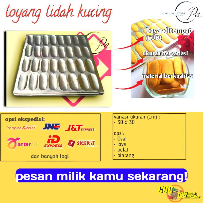 loyang lidah kucing anti lengket cetakan kue
