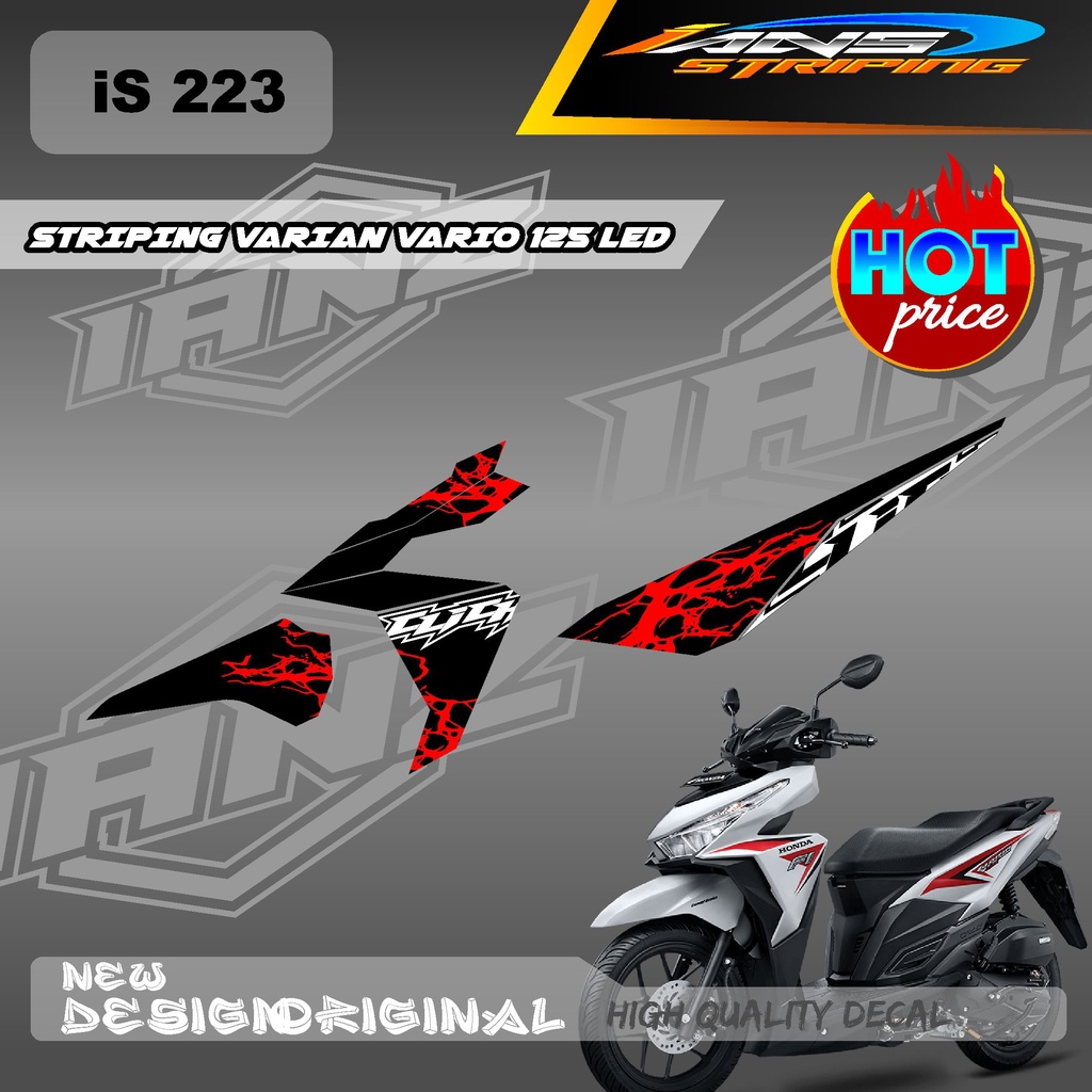 NEW STIKER STRIPING LIST BODY VARIO 125 LED VARIAN CUSTOM WARNA / DECAL VARIO TECHNO / STIKER KERETA HONDA VARIO IS223