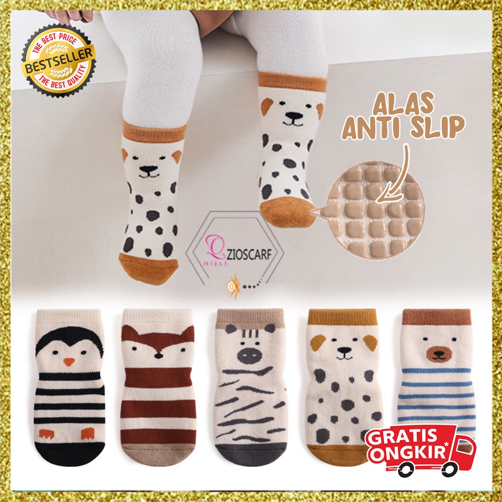 Kaos Kaki Bayi Perempuan Motif Kartun Lucu Anti Slip Bahan Tebal Desain Simple Baby Sock KAAM