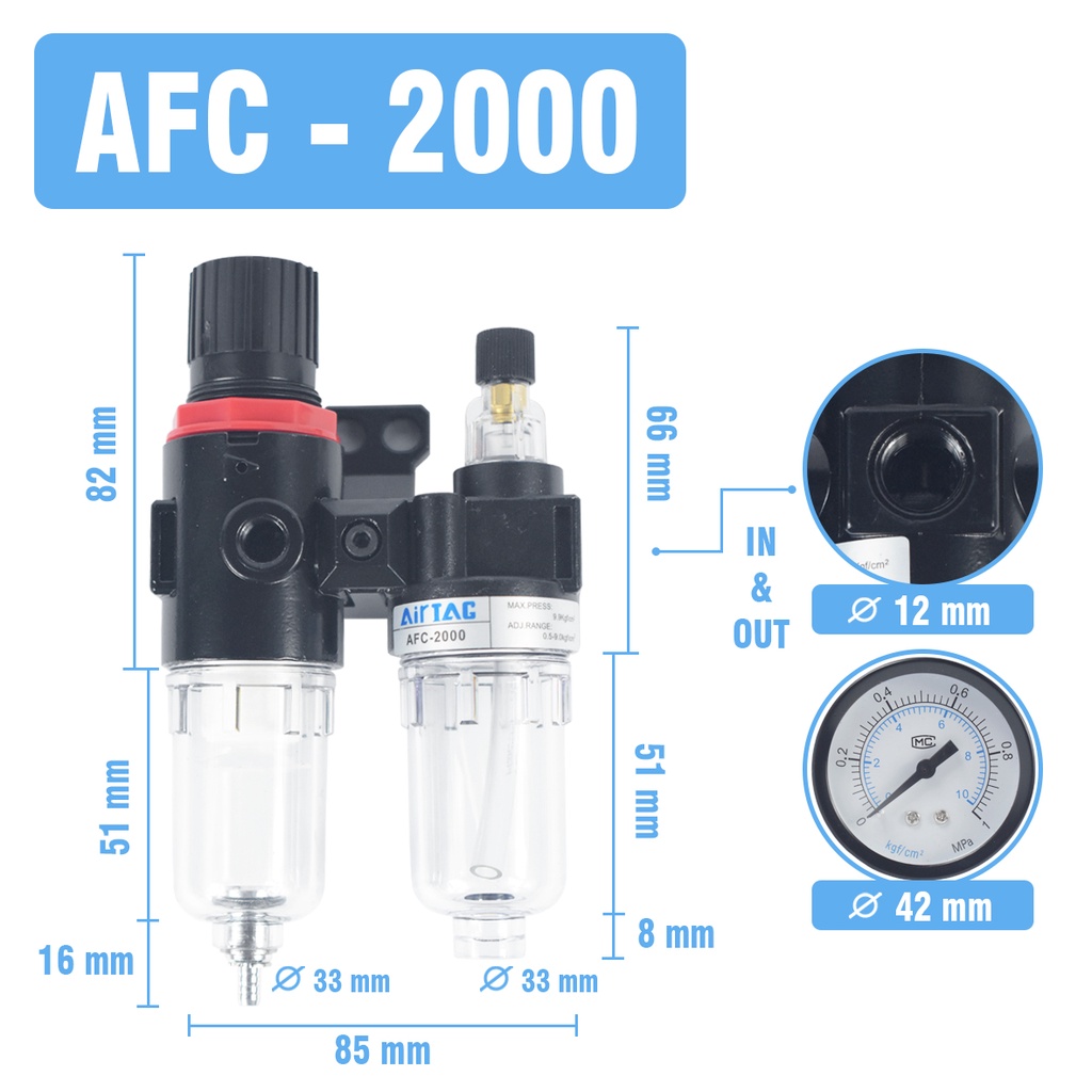 Air Filter Regulator atau Saringan Kompresor Ar2000 Afr2000 Afc2000  1/4