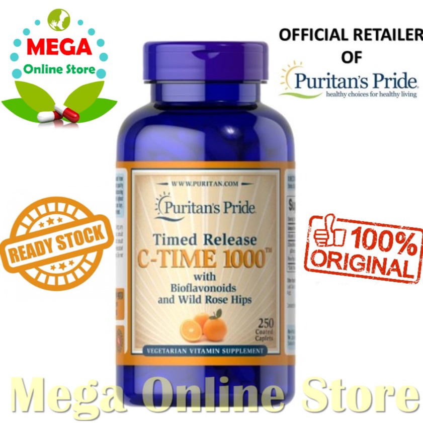 Puritan Pride Timed Release C-1000 with Bioflavonoids Rose Hips 250 Caplets