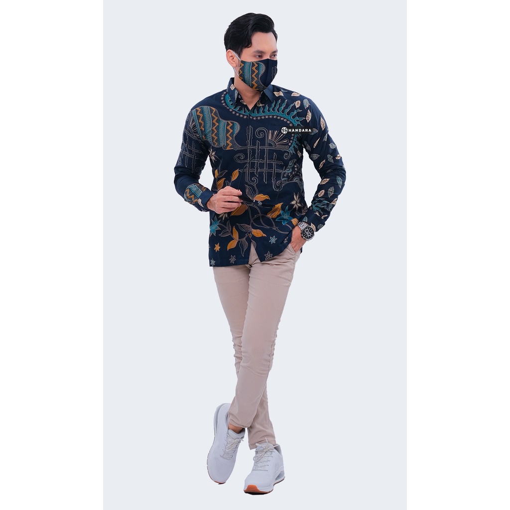 Baju Kemeja Batik Pria Lengan Panjang Slim Fit Premium Modern Full Furing Katun Halus Original Handara Motif Rawikara HB-207