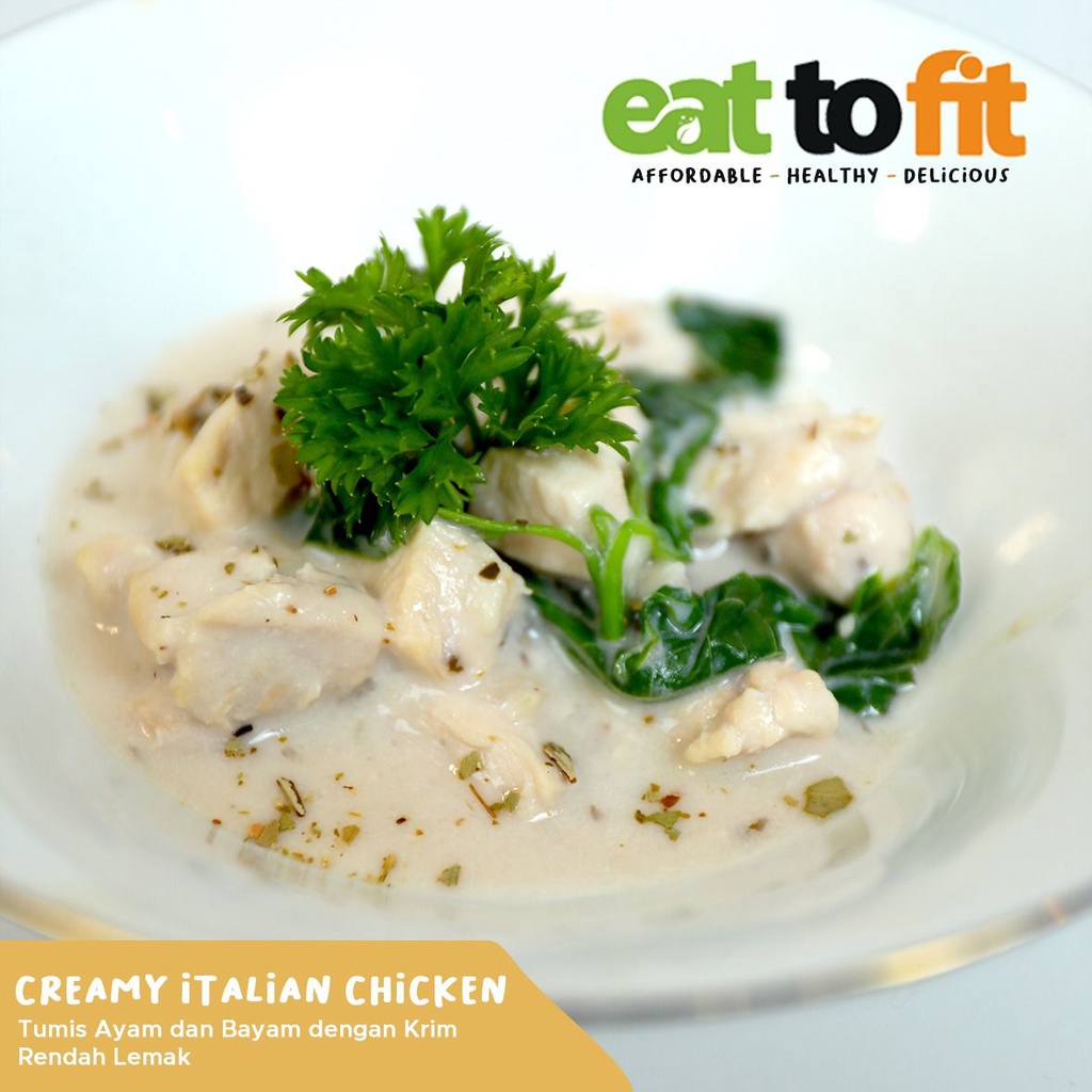 MAKANAN SEHAT KELUARGA FROZEN FOOD EAT TO FIT CREAMY ITALIAN CHICKEN - 100 gr