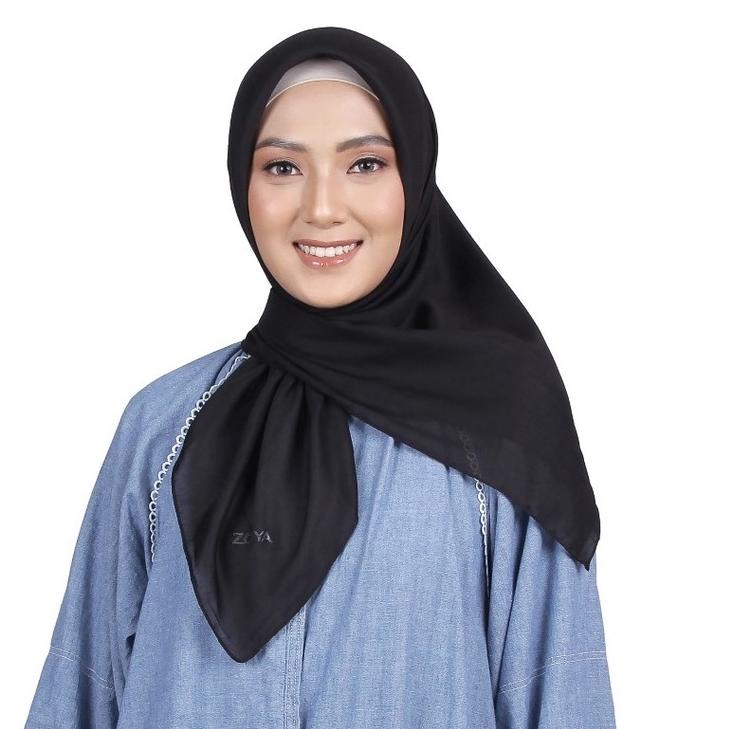HARGA TERMURAAH Zoya Azra Scarf - Kerudung Hijab Segiempat Polos Bahan Polyspun