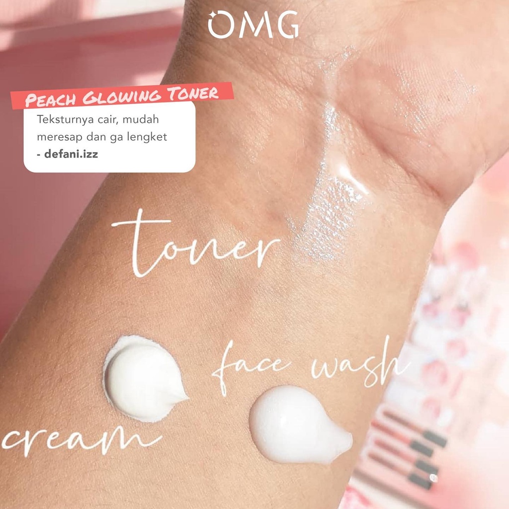 OMG OH MY GLOW peach toner glowing 100ml semua jenis kulit/toner multifungsi menyegerkan dan melembakan wajah