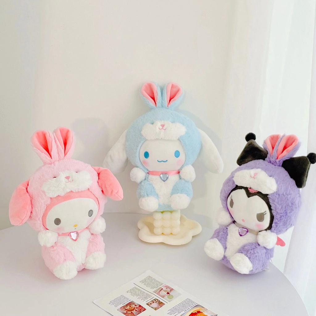 MAINAN BONEKA CINNAMOROLL MELODY KUROMI KOSTUM KELINCI RABBIT BUNNY LUCU