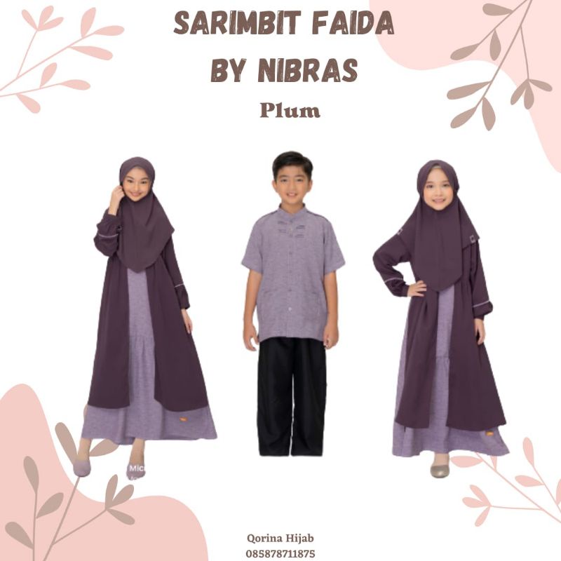 Sarimbit nibras 2023 / sarimbit nibras Faida / gamis anak Faida plum / Koko anak nibras faida