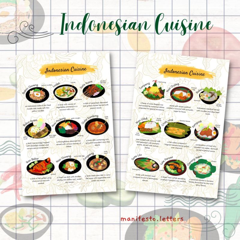 

Postcard Indonesian Cuisine | Kartupos Aneka Kuliner lokal