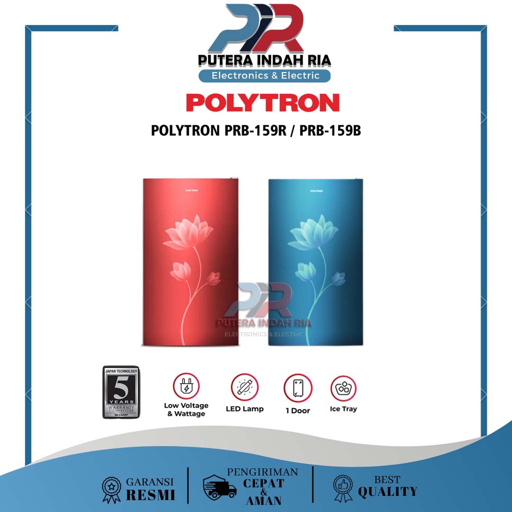 Kulkas 1 Pintu POLYTRON PRB-159R / PRB-159B
