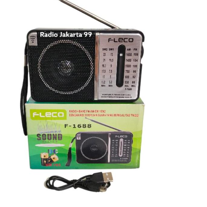 ♙ Radio Portable Fleco F-1688 4 Band Radio FM AM SW ➽