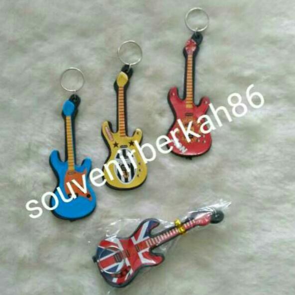 ぅ Isi 100pcs Souvenir Pernikahan Gantungan Kunci Gitar Stiker SUPER LARIS 40K