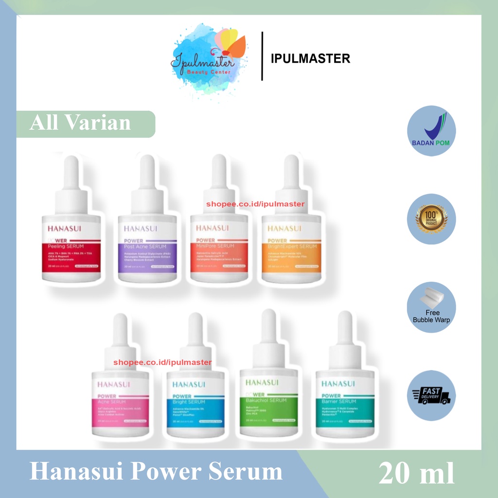 [BPOM] HANASUI POWER SERIES SERUM 20ML ACNE - PEELING - MINI PORE - BARRIER - BRIGHT SERUM