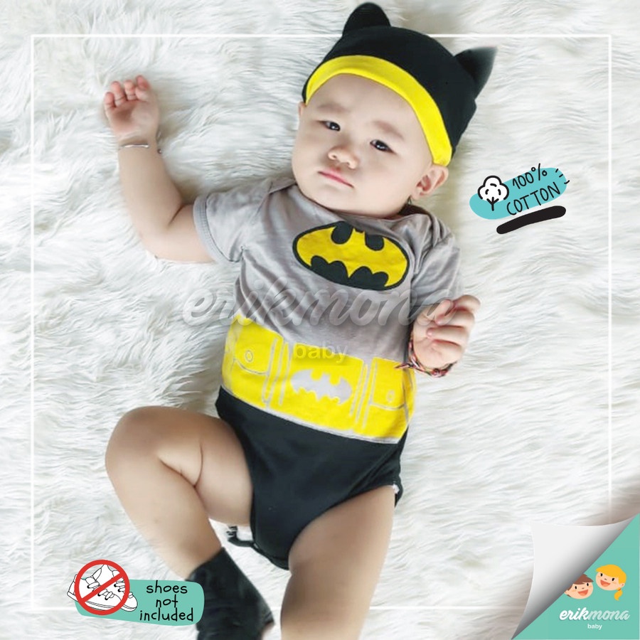 Baju Bayi Laki Laki Perempuan Jumper Kostum Bayi Lucu  - Batman
