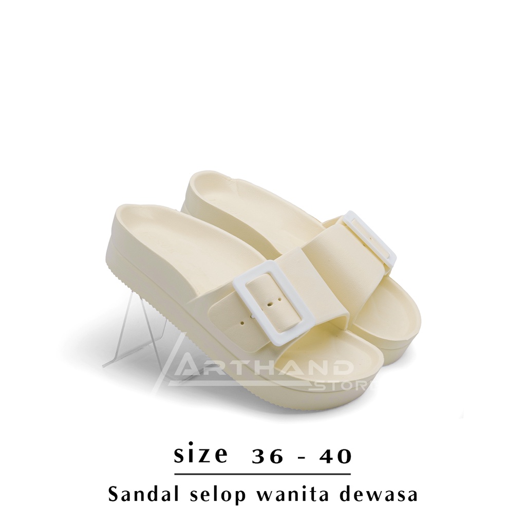 Sandal Wanita Kekinian dan Terbaru Remaja Dewasa Selop Model Gesper Ukuran 36-41