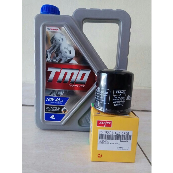 Promo Bundling Oli Mobil TMO 10W-40 (4 L) & Filter Oli AGYA, AYLA ORIGINAL
