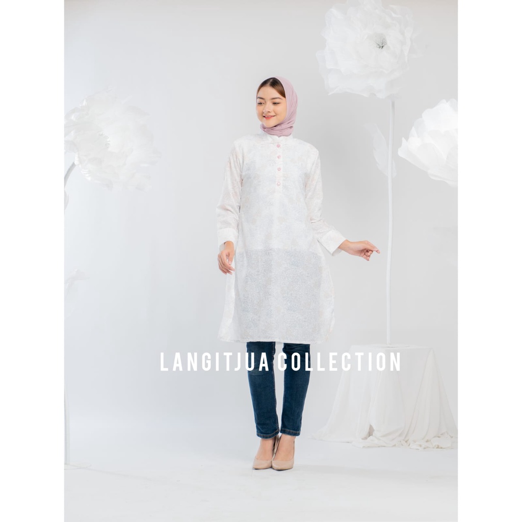 Agatha White Tunic 01 | Model Tunik Warna Putih