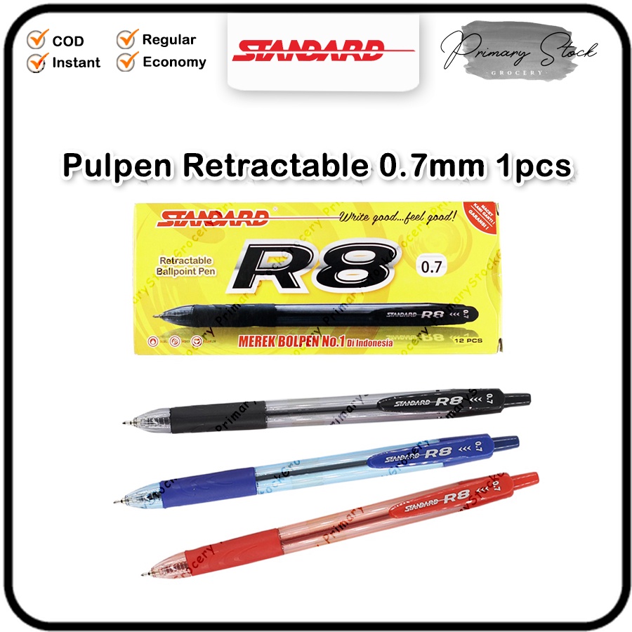 

Pulpen Standar 0.7 mm Standard Pen R8 Bolpen Bolpoin Murah
