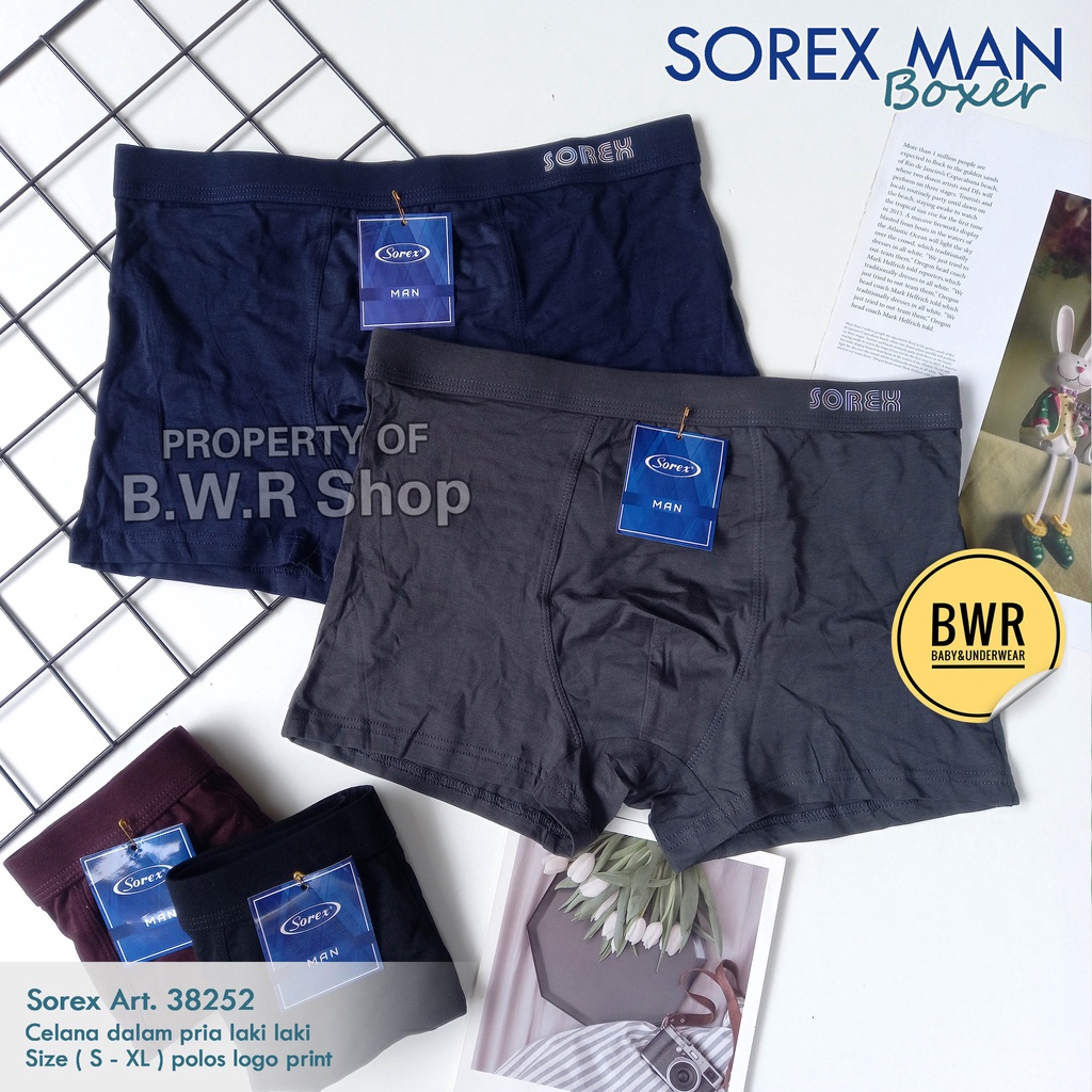 [ 2pc ] Boxer Sorex 38252 Polos / Celana Dalam Pria Trendy Men's Boxer | Bwr