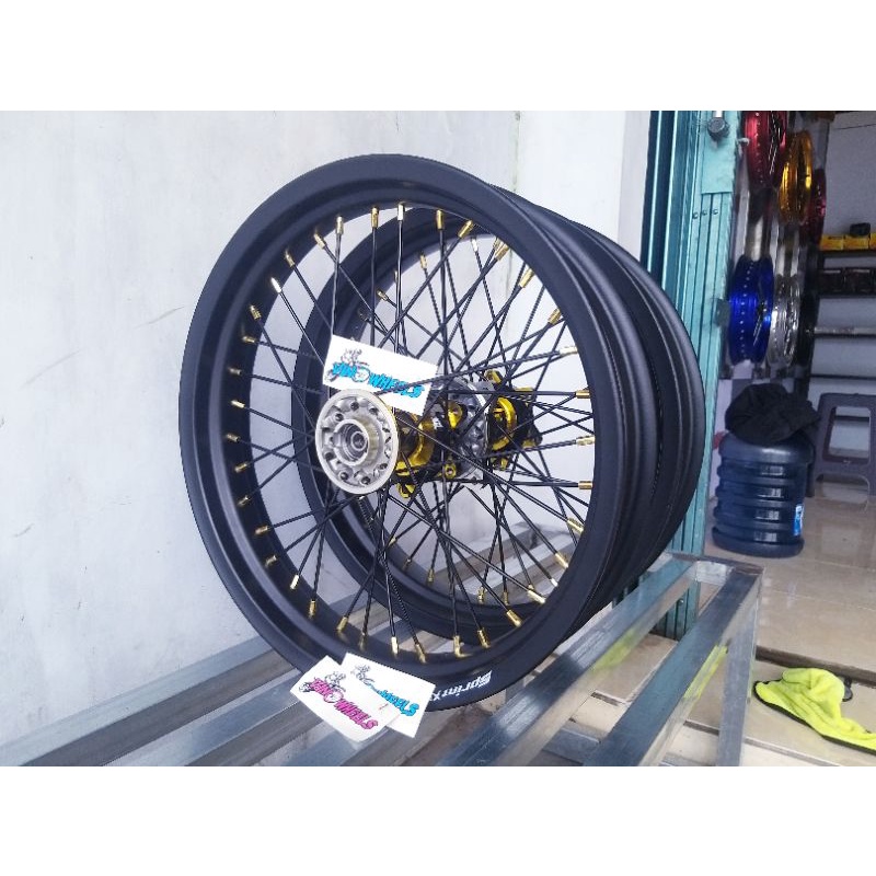 wheelset velg supermoto KLX 150 Bf150 roda supermoto Klx 150 paket hemat velg supermoto klx150 bf 15