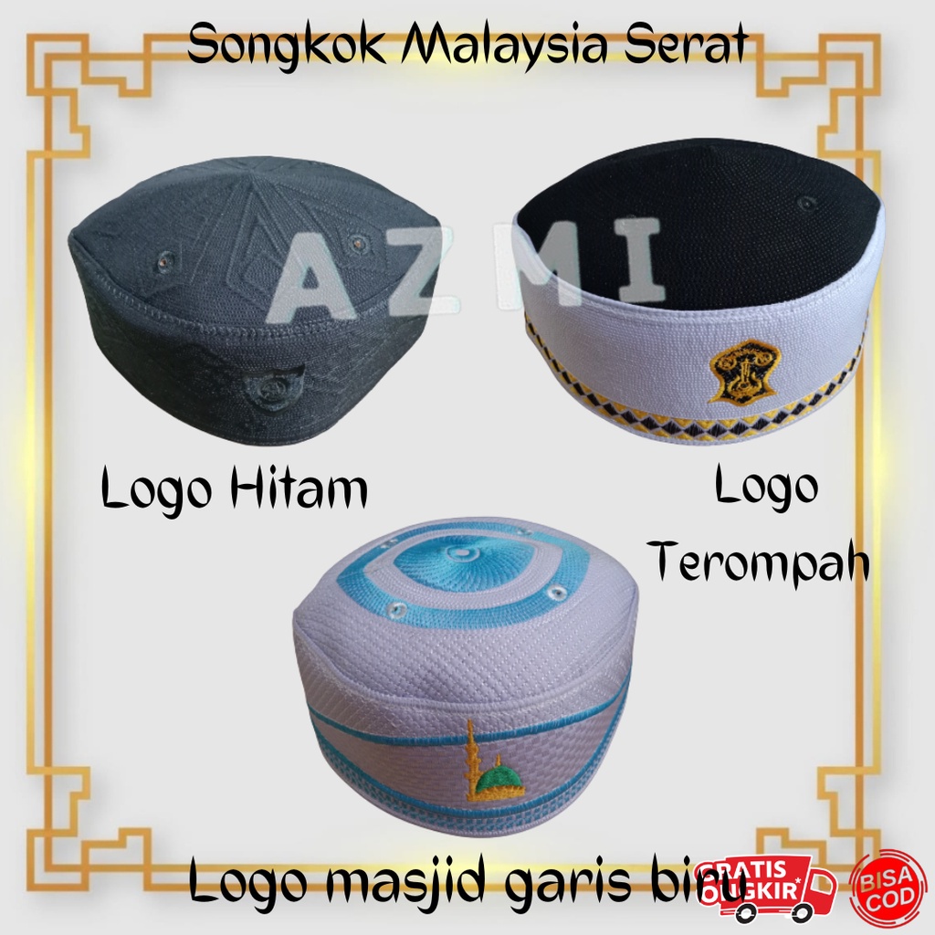 (ALL 2)Peci Kopiah Malaysia Motif Serat Hitam Dan Putih / Kopiah Malaysia / Peci Malaysia Motif
