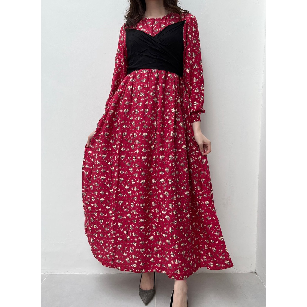 New Product Ken-273 Gamis Busui Pesta Kondangan Longdress Wanita Mewah Korean Look Rayon Premium