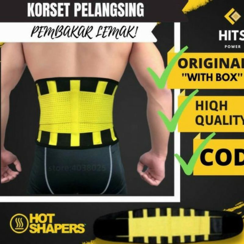 Hot Shaper Hot Belt Power Korset Perekat Pembakar Kalori Pria dan Wanita