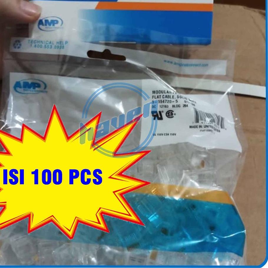 ♙ Rj45 Cat6 Konektor Rj45 Cat6 AMP Konektor LAN Cat6 AMP Connector Rj45 Cat6 AMP LAN Konektor ➲