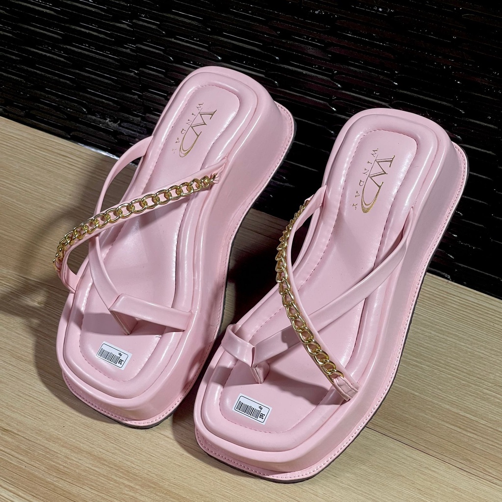 Winday LALISA - Sandal Platform Sandal Jepit Wanita Tali Rantai