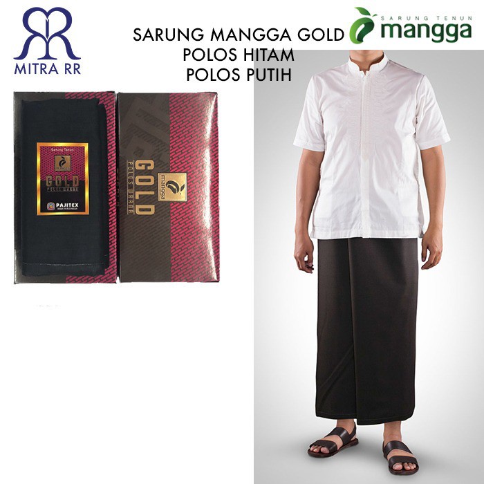 Sarung Mangga Gold | Hitam Polos Putih Polos - Satuan / Grosir